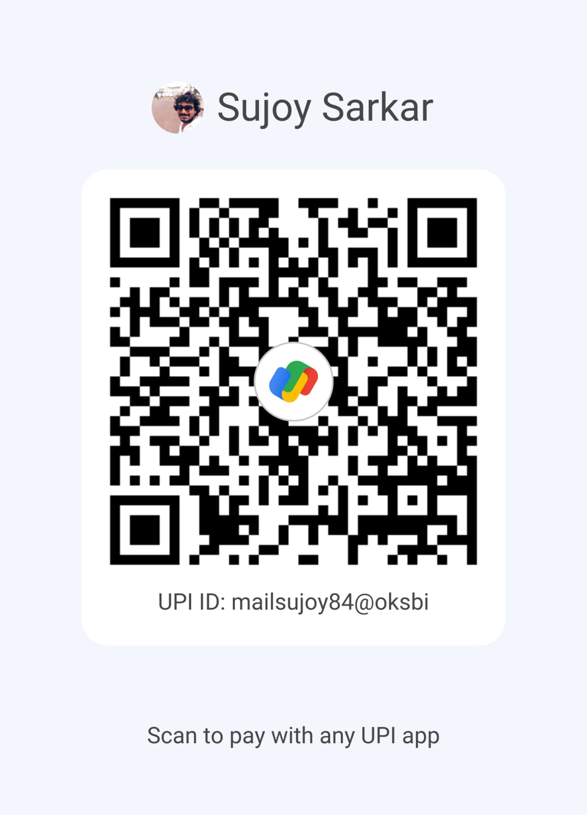 UPI payment QR for Sujoy Sarkar